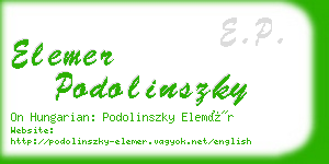 elemer podolinszky business card